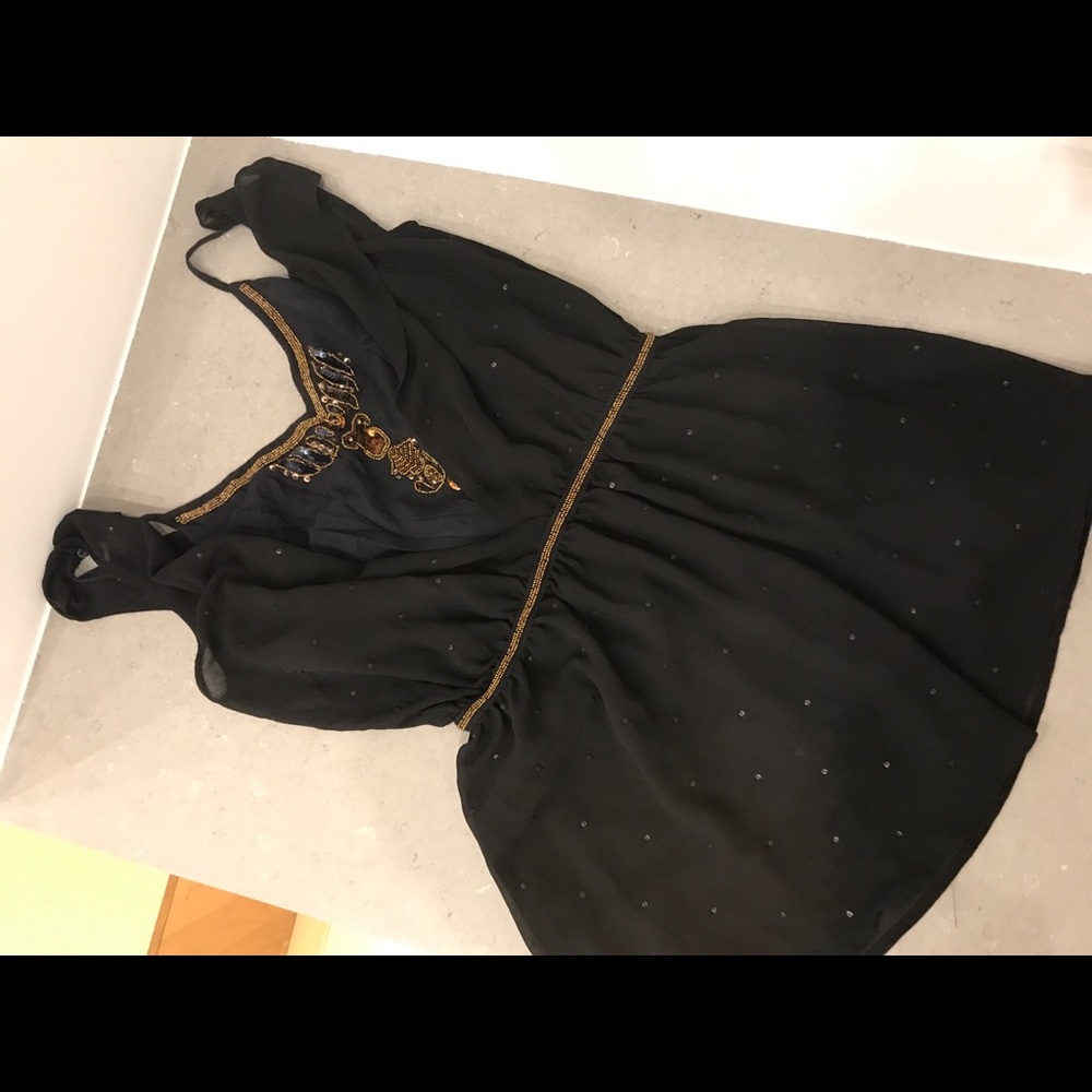 Free People black beaded two piece dress
